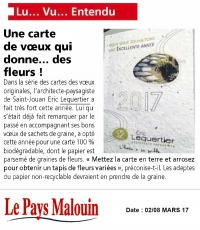 article carte voeux papier graines