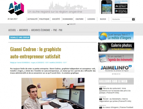 Angers Mag Info – « Gianni Codron : Le graphiste auto-entrepreneur satisfait »