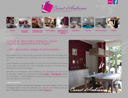 Création logo, carte plaquette et site Internet décoratrice à Angers