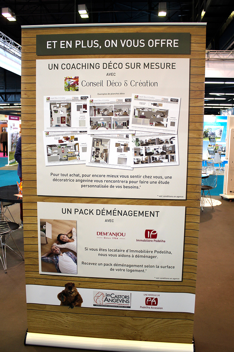impression roll up stand salon angers