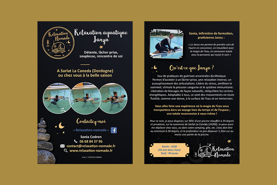 création flyer relaxation nomade