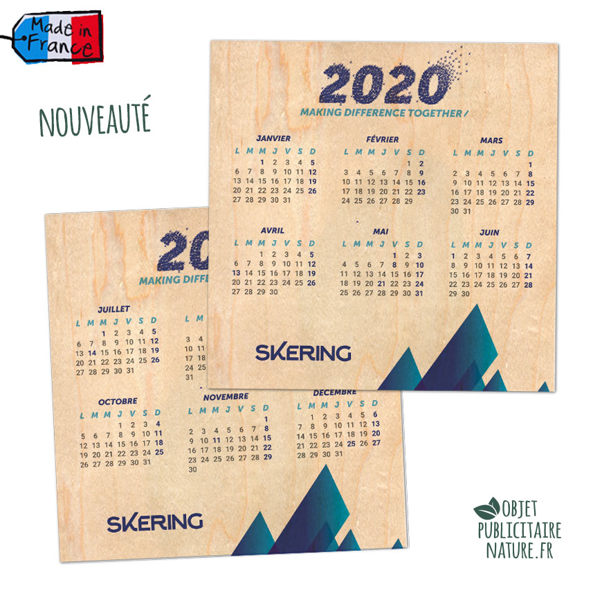 calendrier et carte en bois personnalisable