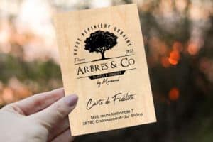 carte de fidélité en bois personnalisable